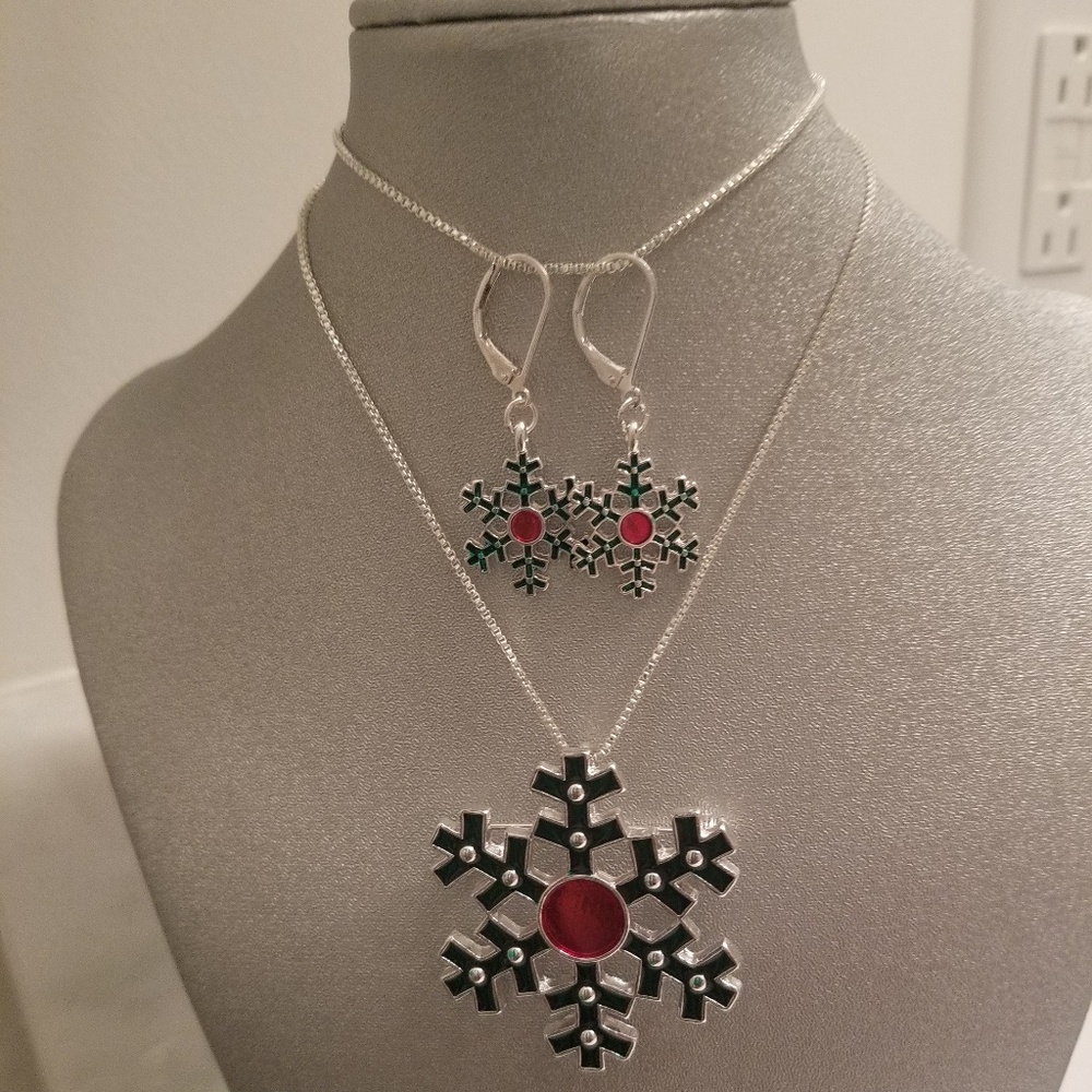NWT Christmas earnings and necklace/pin